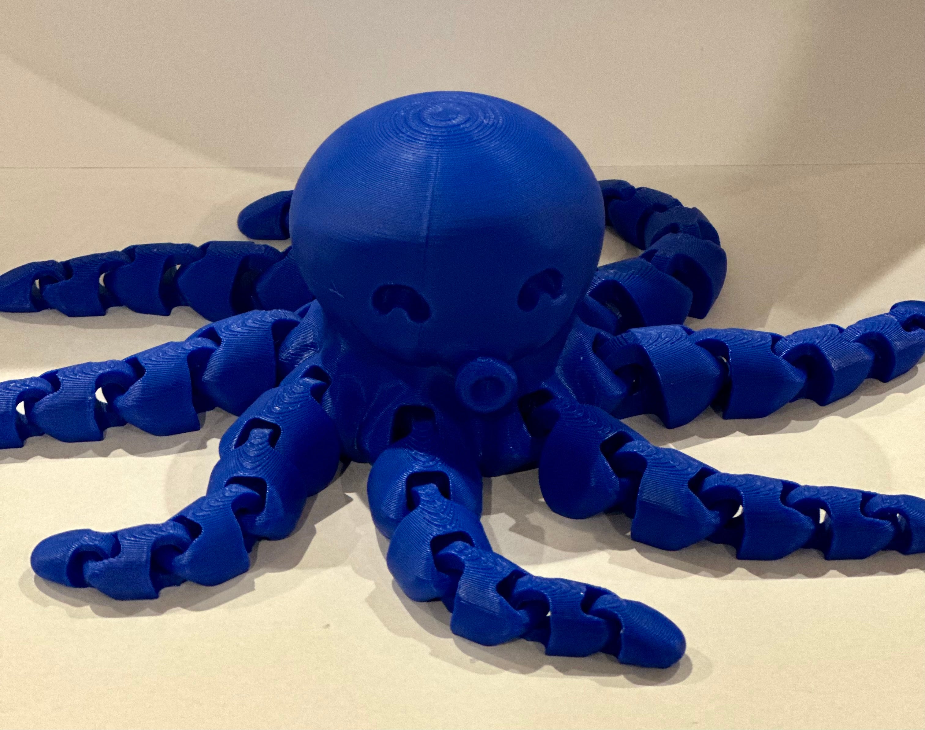 Flexi OctoBuddy – 3D Printed Articulated Octopus (9" x 9", 57 oz)
